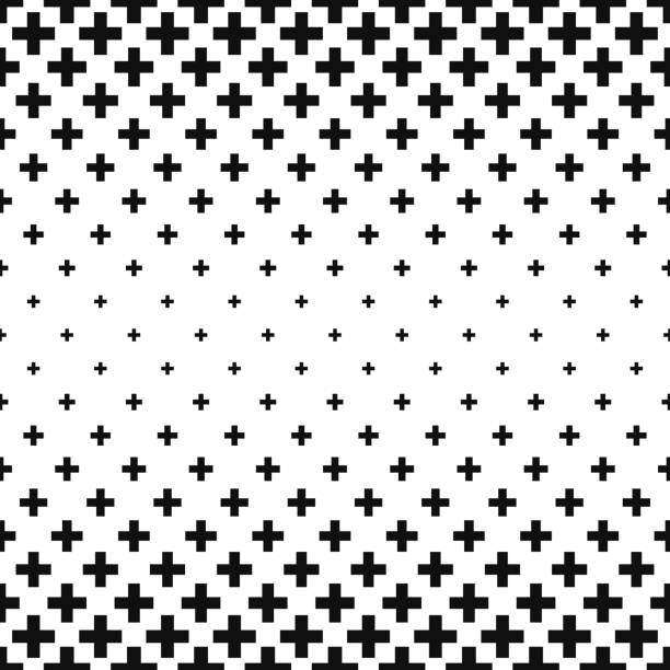 Black and white greek cross pattern Black and white greek cross pattern background plus sign stock illustrations
