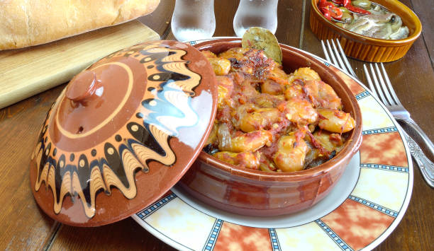 istock Greek meal with baked giant beans 831349376