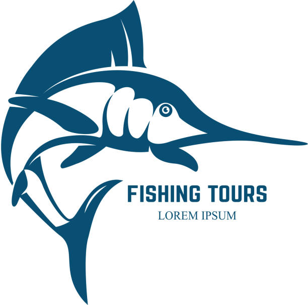 ilustrações de stock, clip art, desenhos animados e ícones de marlin fish icon isolated on white background. - marlin sailfish nature saltwater fish