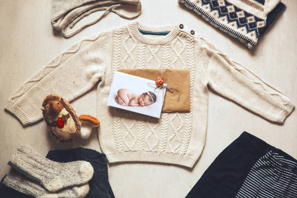 istock Autumn or winter children's outfit clothes. 831356538