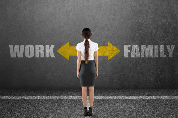 istock Work or family decision at wall 831372706