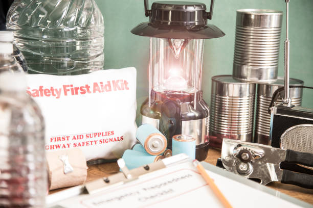 istock Emergency preparation, natural disaster supplies. 831376176