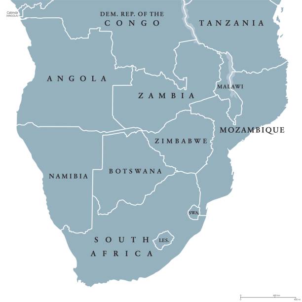 mapa polityczna afryki południowej - republic of malawi stock illustrations