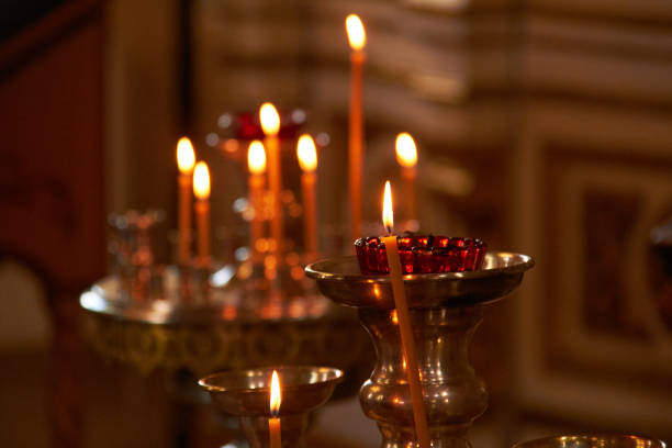 istock Candles in the Orthodox Church. 831381860