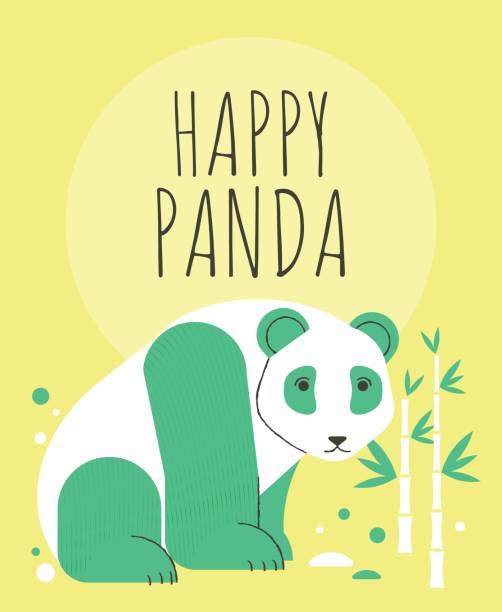 istock Cute panda with flowers and plants greeting card 831390782