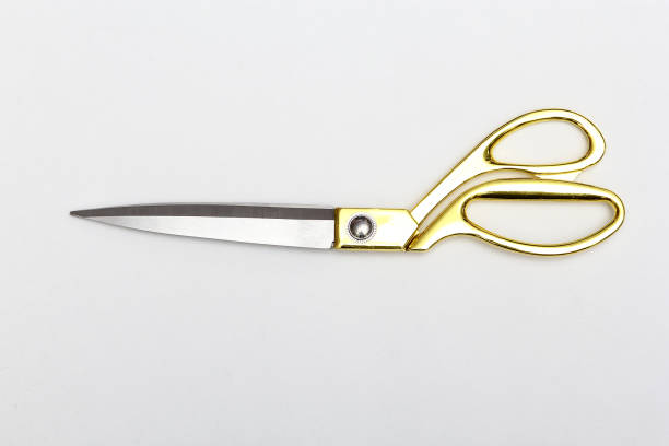 istock Weaving scissors on white background 831394044