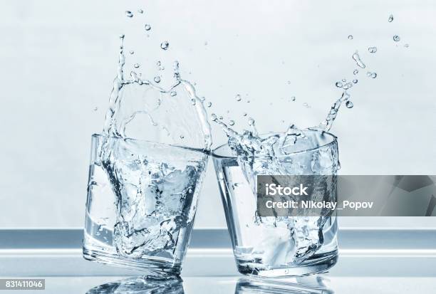 Two Glasses Stock Photo - Download Image Now - Water, Drinking, Celebratory Toast