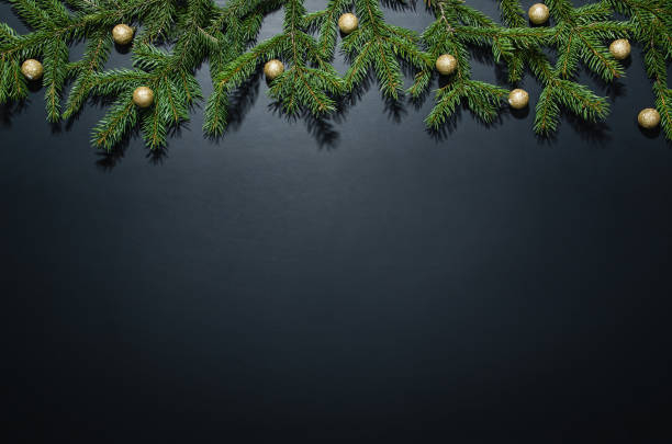 istock Christmas decoration background over black chalkboard 831414624