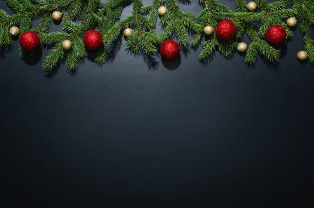 istock Christmas decoration background over black chalkboard 831414702
