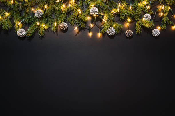 istock Christmas decoration background over black chalkboard 831414900