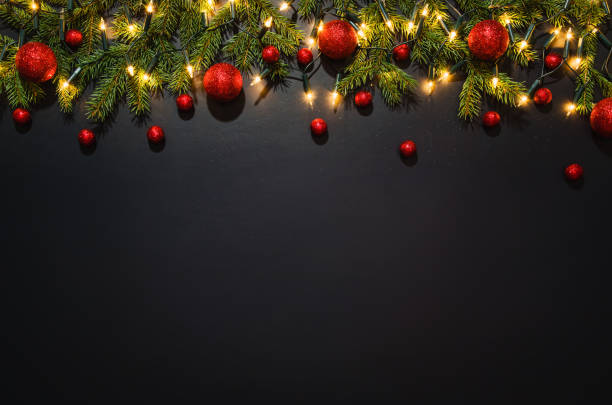 istock Christmas decoration background over black chalkboard 831415042