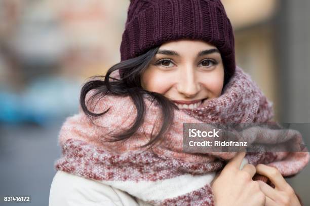 Winter Woman Outdoor Stock Photo - Download Image Now - Women, Winter, One Woman Only