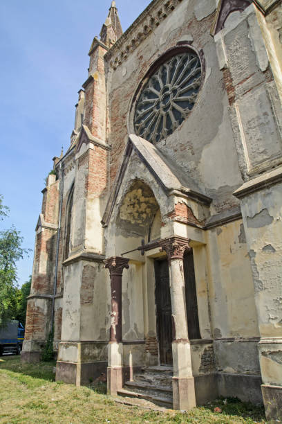 istock Old ruined Catholic church in Serbia 831423724