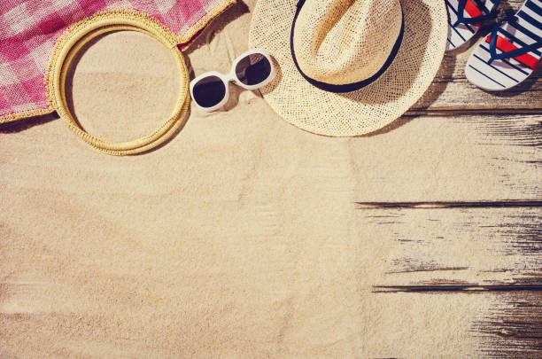 istock Top view of sandy beach. Background with copy space 831449608
