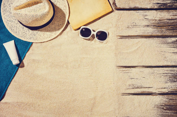 istock Top view of sandy beach. Background with copy space 831450042