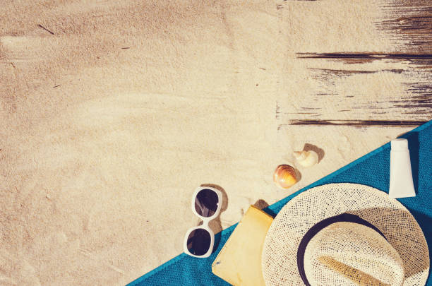 istock Top view of sandy beach. Background with copy space 831450152