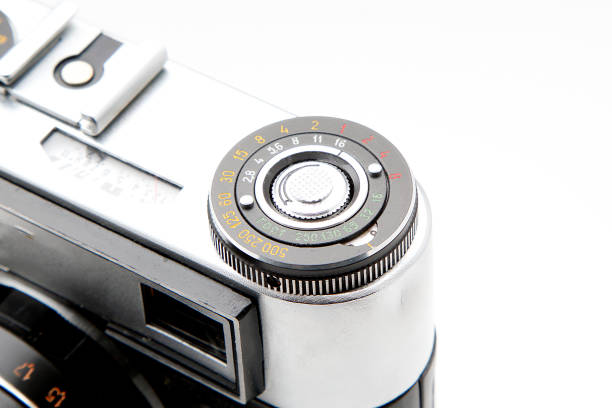 istock Film photo camera on white background 831452708