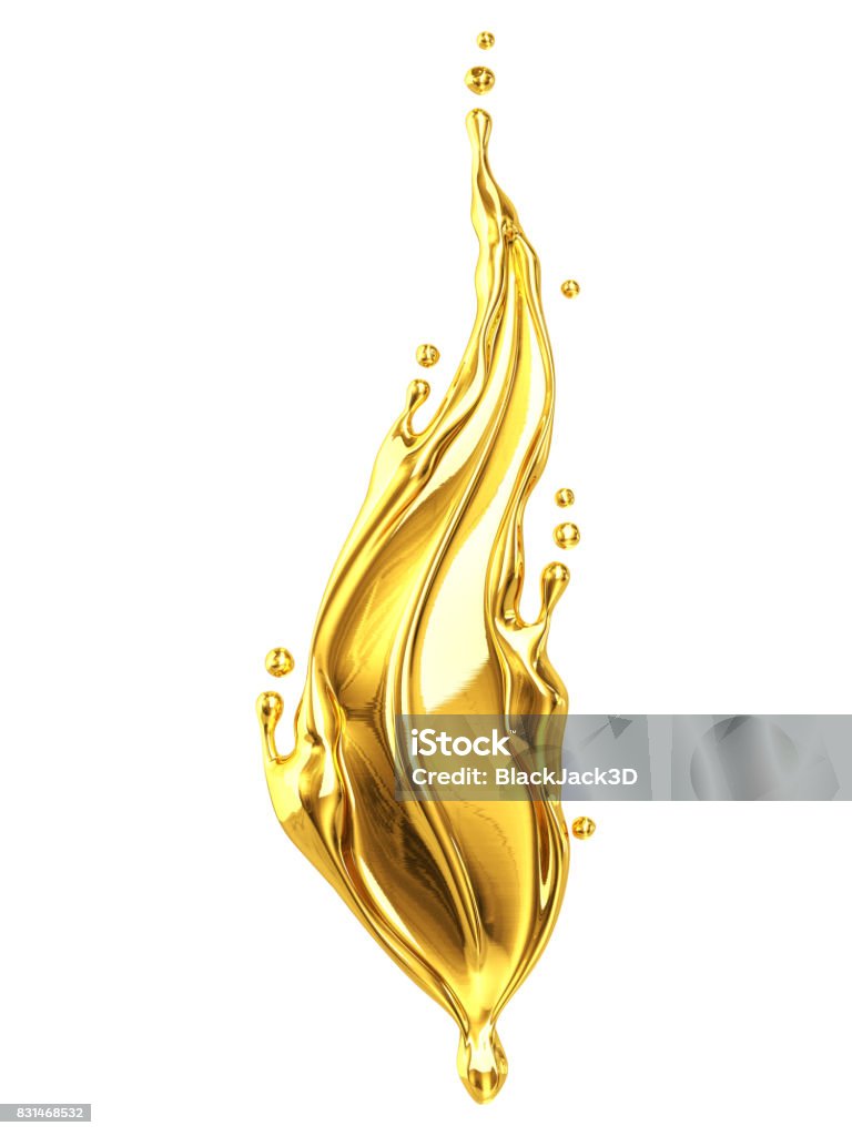 Gold Leaf Concept. 3D Render Gold - Metal Stock Photo