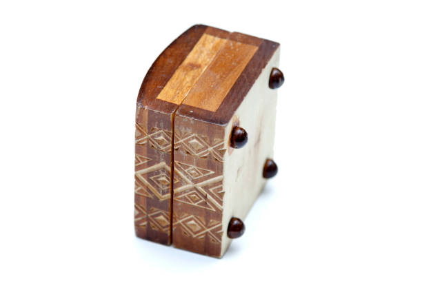 istock Beautiful wooden box on white background 831475410