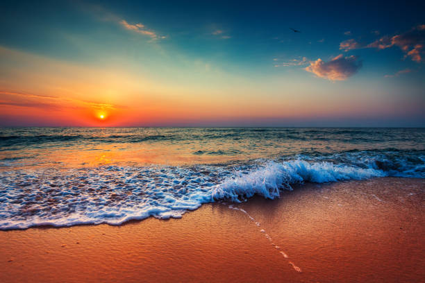 Beautiful cloudscape over the sea, sunrise shot