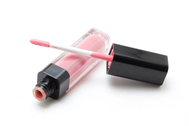 istock Pink lip gloss on white background 831502560