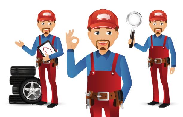 Elegant People-Professional. Worker Elegant People-Professional. Worker plumber tablet stock illustrations