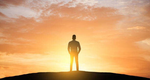 istock Businessman looking sunset silhouette 831511530