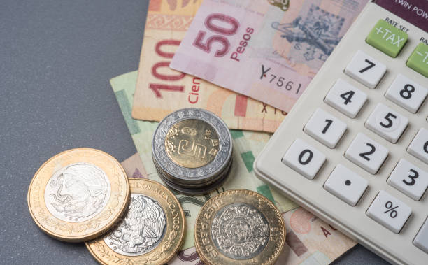 istock Mexican Peso coins and banknotes 831511902