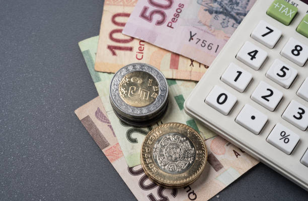 istock Mexican Peso coins and banknotes 831511982