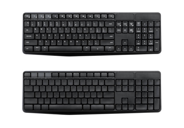 Top view of Wireless computer keyboard isolated on white background with clipping path inside.