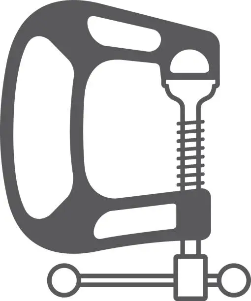 Vector illustration of BW Icons - Clamp tool
