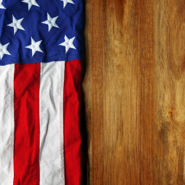 istock USA flag on wooden background 831526320