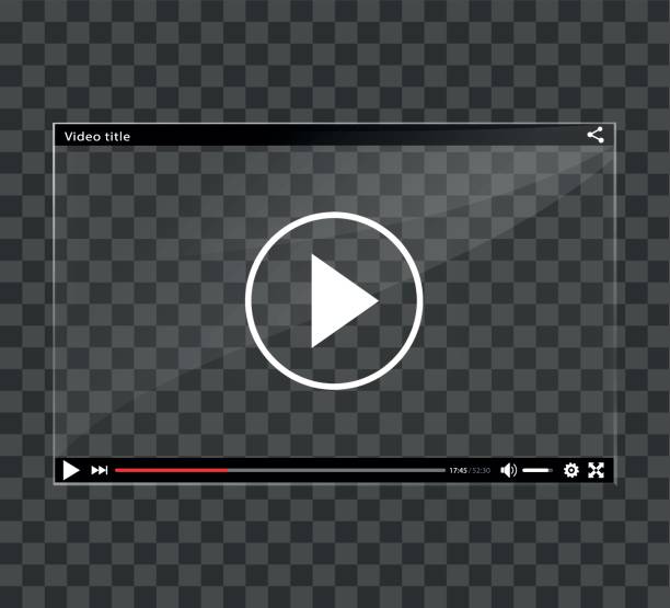 video player-fenster auf karierten hintergrund - vector icon video stock-grafiken, -clipart, -cartoons und -symbole