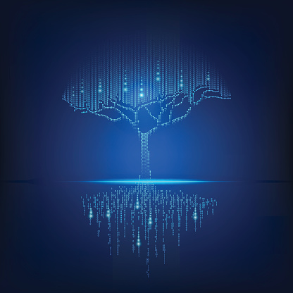 Digitzed Tree Digital Tree Stock Illustration - Download Image Now - Tree, Technology ...