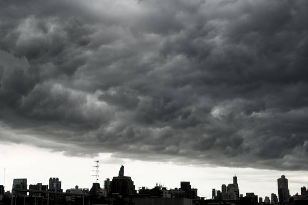 istock Storm clouds with Building in Bangkok, THAILAND 831533598