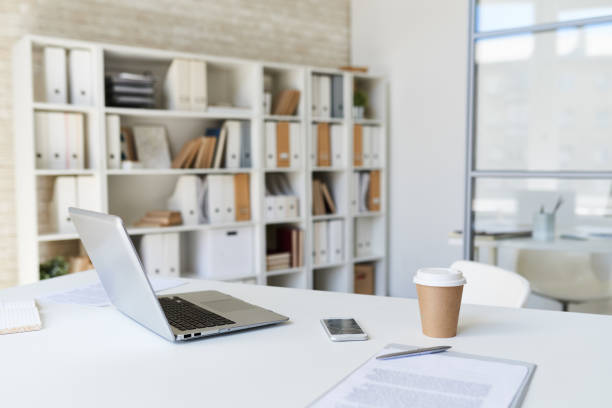 istock Laptop on Desk in Modern Office 831537804