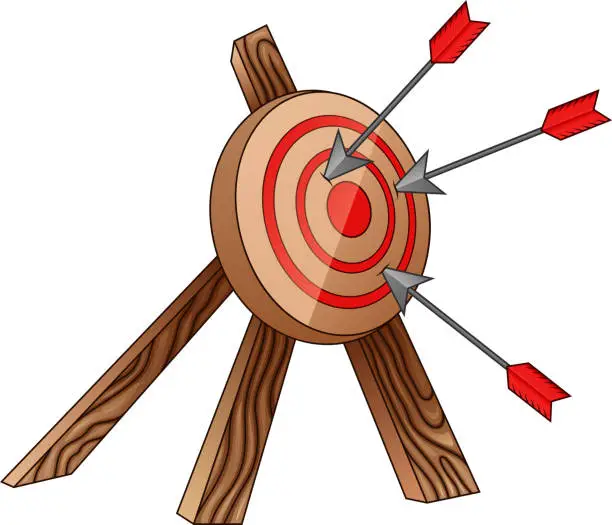 Vector illustration of Archery target and arrow