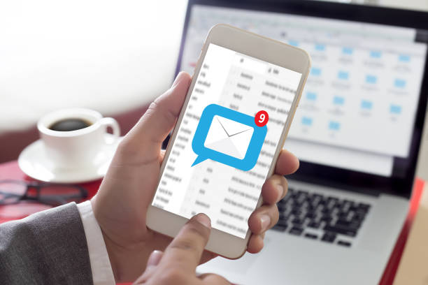 istock Mail Communication Connection message to mailing contacts phone Global Letters Concept 831540178