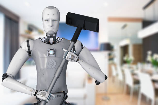 istock robot holding vacuum cleaner 831547964