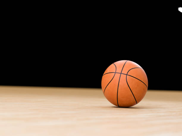 istock Metalic Basketball close-up on studio background 831551358