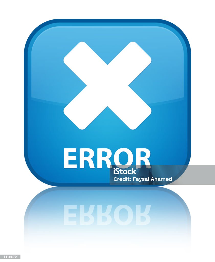 Error Special Cyan Blue Square Button Stock Illustration - Download ...
