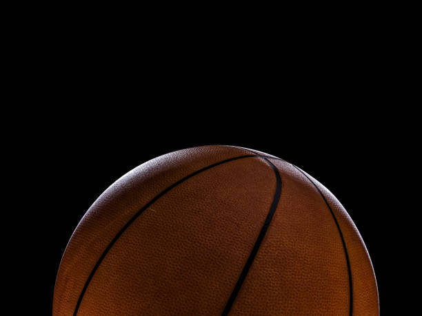 istock Metalic Basketball close-up on studio background 831554106