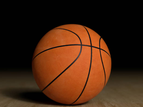 istock Metalic Basketball close-up on studio background 831554444