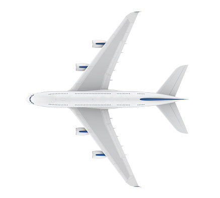 Commercial Aircraft isolated on white background. 3D render