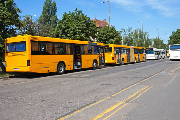 Buses at the terminal Buses at the terminal bus hungary stock pictures, royalty-free photos & images