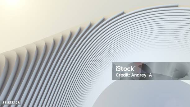 White Stripe Pattern Futuristic Background 3d Render Illustration Stock Photo - Download Image Now