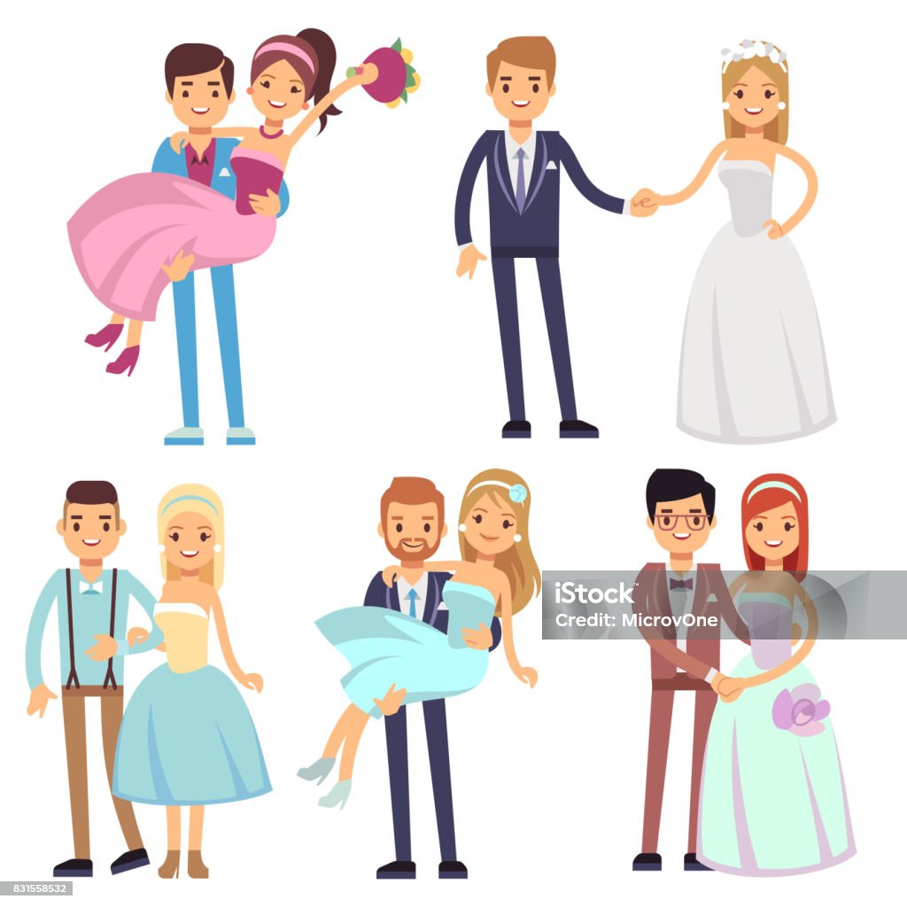 Ilustración de Feliz Sonriente Novia Parejas Vector Aislado Conjunto Novios Y Novias Jóvenes Personajes De Dibujos Animados y más Vectores Libres de Derechos de Adulto - iStock Ilustración de Feliz Sonriente Novia Parejas Vector Aislado Conjunto Novios Y Novias Jóvenes Personajes De Dibujos Animados y más Vectores Libres de Derechos de Adulto - iStock