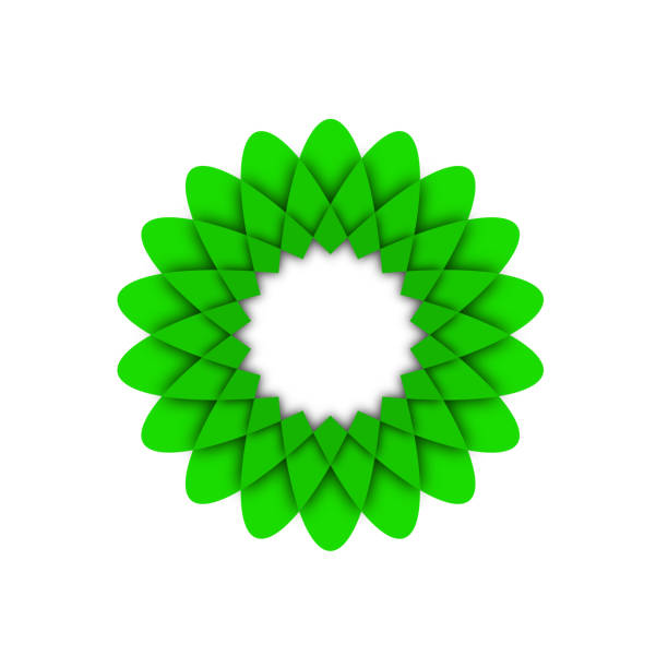 Green flower icon logo illustration