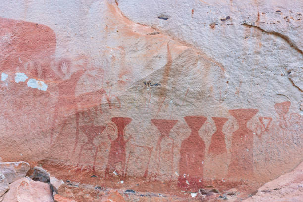 istock Pre-historical cave paintings over 3000 years at Pha Tam National Park, Ubon Ratchathani, Thailand 831563542