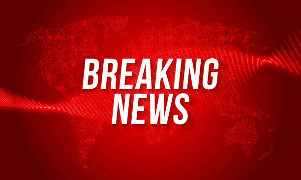 istock Breaking News television TV screen world map LED lights background vector design 831567198